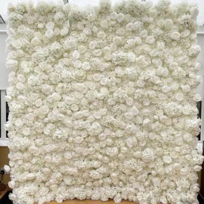 China YOPIN-A07 Luxury Artificial Flower Wall Panel Event Decoration White Wedding Backdrop for sale