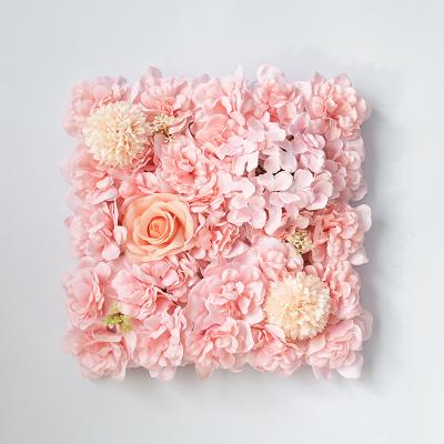 China Wedding Decoration YOPIN-116 Wholesale Artificial Silk Small Size Wedding Blush Flower Wall for sale