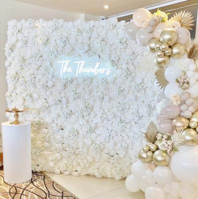 China Backdrop Artificial Flower Wall Fabric Roll Up Flower Panels YOPIN 214 Artificial Flowers Wedding White Flower Wall Roll Backdrop Wall Panel Fabric Wall for sale