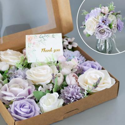 China Artificial Roses Foam Roses Box Stem Foam Flowers YOPIN 234 Eva Flowers Artificial Roses Foam Handmade Roses Box Foam Flowers Purple Faux for sale