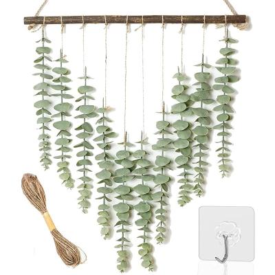 China Hot Selling Greenery Home/Bathroom/Wall Decoration YOPIN-117 Leaves Bathroom Wall Decor Artificial Eucalyptus Wall Hanging Decor for sale