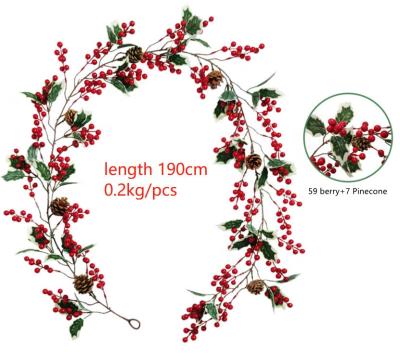 China Garland Red Berry Holly Berry Garland Red Berry Garland YOPIN 107 Christmas Red Garland for sale