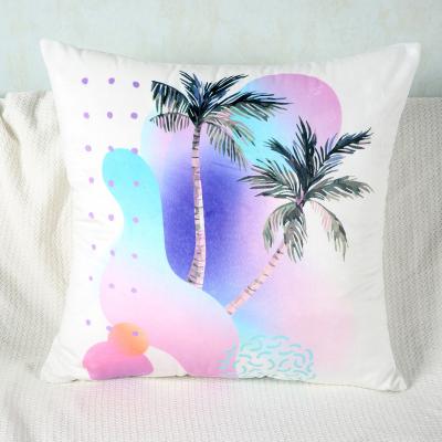 China Viable New Design Colorful Custom Printed Coconut Tree 45x45 Printed Pillows Love Cushion Covers for sale