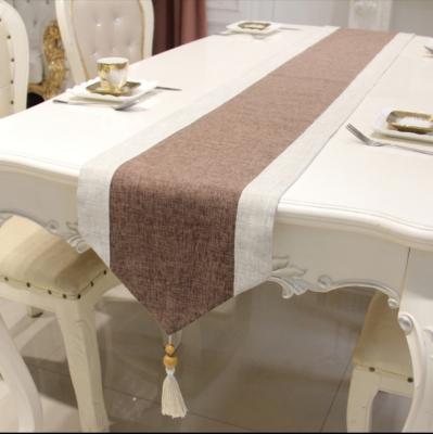 China New Design Cotton Reusable Custom Canvas Table Runners Vintage Home Table Mat Table Runner For Dining for sale