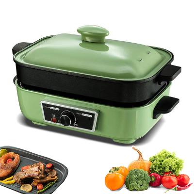 China Amazon Hot Selling Detachable Non-stick Grill Pan Multifunctional Electric BBQ Cooker with Non Stick Coating Smart Cooker for sale