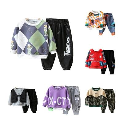 China Anti-Shrink 2023 New Kindergarten Autumn Long Sleeve Set for Children Baby Fashion Sports Casual Cotton Children for sale