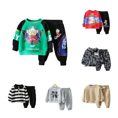 China Anti-Shrink Children's Custom Two Piece Hoodie Children's Set Children's Long Sleeve Clothing Casual Cotton Boys' Clothing Set for sale