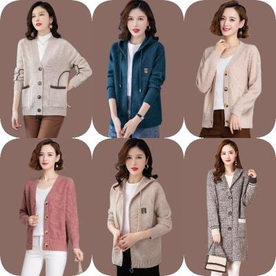 China Anti-wrinkle Made in China high-quality women's sweater winter hand-knitted sweater thickened crewneck cardigan women's sweater for sale