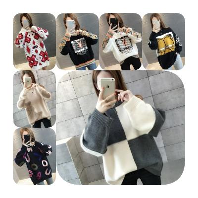 China Harajuku Long Sleeve Korean Sweater Fashion Anti-wrinkle Factory Direct Sales Women's Autumn And Winter O-neck Superior Knitted Sweater for sale