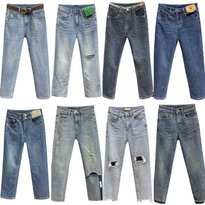 China Hot Selling Mom Summer Fashion Women Denim Pants Wholesale Hot QUICK DRY High Quality Custom Fit Ripped High Street Use Solid Jeans for sale