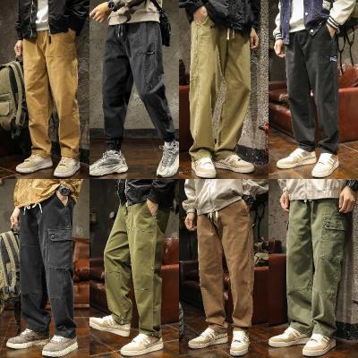 China Custom Wholesale Anti-Wrinkle Mens Loose Fit Loose Heavy Cotton 10 Big Cargo Pocket Mens Pants Trousers Works PA for sale