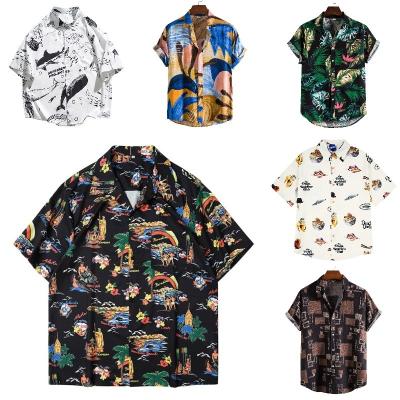 China Fashion anti-pilling printed shirt men's summer new products travel leisure vacation seaside beach short sleeve shirt wholesale loose for sale