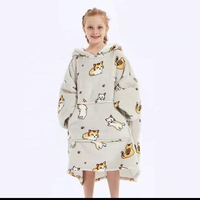 China Hot Selling Sherpa Fleece Blanket Folded Hooded Custom Hooded Hoodies With Parent-child Clothing Wholesale for sale