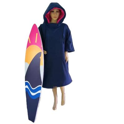 China Hot Selling Custom Logo Waterproof Surf Poncho Changing Long Robe Viable For Adults for sale