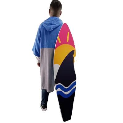 China Custom Viable Microfiber Beach Cotton Color Factory Robe Surf Hooded Changing Poncho Towel for sale