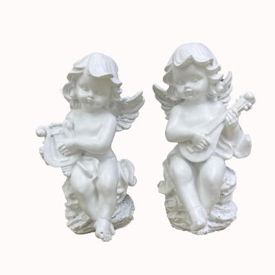 China Europe Set Of 2 Wings Angel Keepsake Products Of Angel Sculpture Garden Collection Decoration Angel Statues Keeper 5.9 Inches for sale