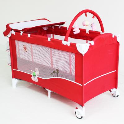 China Luxury Made in China Top Quality Adjustable Crib Baby Bed Travel Bumper Hutch for sale