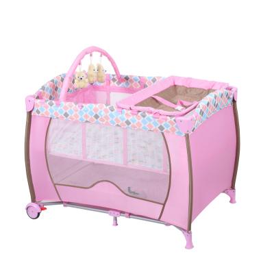 China Wholesale High Quality Multifunctional Folding Play+sleep Playpen For Baby Bed for sale