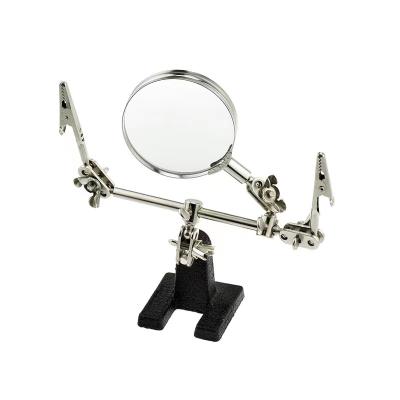 China High Quality Glass Iron Flange Clip Hand Blows Loupe Magnifier Repair Tool Accessory for sale