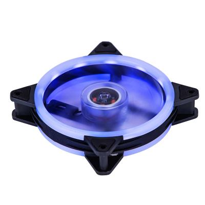 China High Quality Computer Case Double Ring Led 4 Color Case Fan 120mm Male 3pin/3pin Female With LED Fan Ring For Computer Cooler RGB for sale