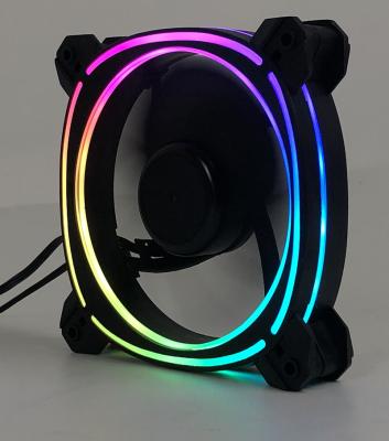 China DC 120mm LED Computer Case 12V Rainbow Fan RGB Fan Cpu PC Cooling Fans For Computer Case for sale