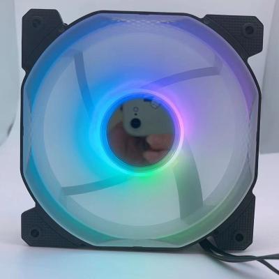 China Good quality computer case newcomers cpu rgb led air cooling fan rgb case fan 120mm 12cm male 4pin / female 3pin with rgb led fan for sale