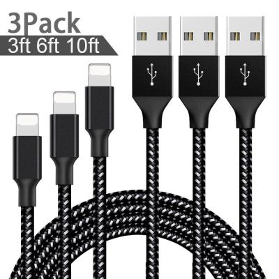 China Mobile Phone Charging Super Fast Data Cable Applies to Apple Data Cable USB Cell Phone Woven Nylon Charging Data Cable for sale