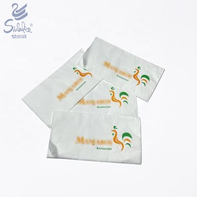 China 2 Ply Classic White Wood Pulp Printing White Dinner Napkin for sale