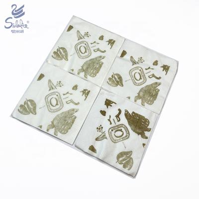 China Printed 2 Ply Printing Elegant Comfortable Dinner Paper Napkin Napkin for sale