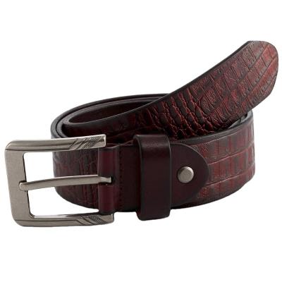 China Casual Men Branded Cowboy Luxury Brown Crocodile Genuine Leather Biker Belt for sale