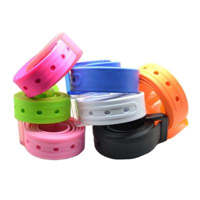 China Resin Buckle Silicone Unisex Colorful Plastic Waist Belt for sale