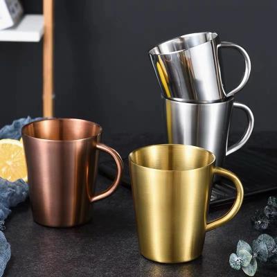 China Durable 304 stainless steel drop-proof Korean beer mug, restaurant household tea cup, double-layer bar mug for sale