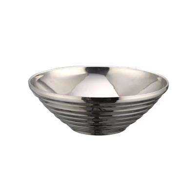 China 16-26cm Disposable 304 Stainless Steel Ramen Bowl Basin Home Restaurant Anti-Scalding Creative Soup Rice Bowl Double Layer for sale