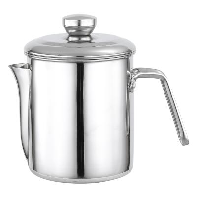 China 304 Stainless Steel Oil Pot Large Capacity Residue Storage Tank Household Oil Viable Filter Pot With Filter Return Cup for sale