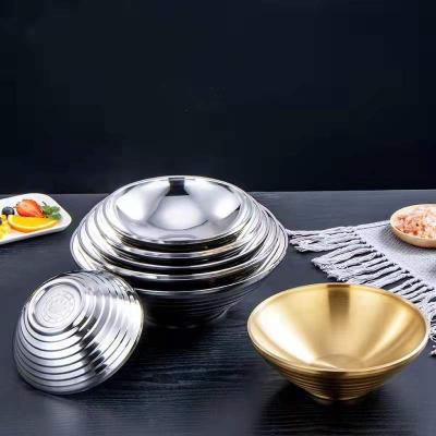 China 304 Stainless Steel Hotel Restaurant Disposable Used Cold Noodle Bowl Soaked Japanese Instant Noodle Bowl Snack Bowl for sale