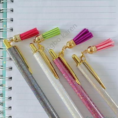 China Agriculture Metal Black Ink Ball Pens Glitter Metal Ballpen Ballpoint Pens Student Pens For School Stationery Office Supplies for sale