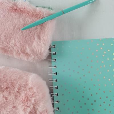 China new fashion kawaii pink fur pencil wallet pencil case school fluffy pencil case cute pen bag for girls money wallet XL-ST019 for sale