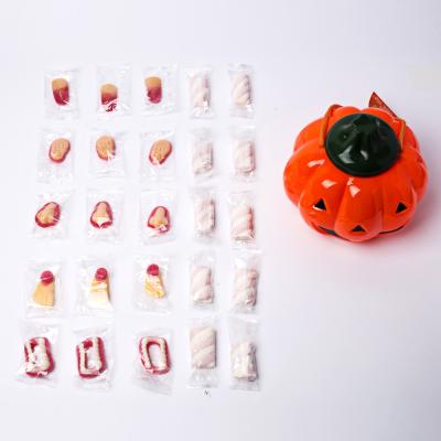 China Natural Factory Halloween Goodies Custom Gummy Body Parts Shaped In Pumpkin Jars for sale