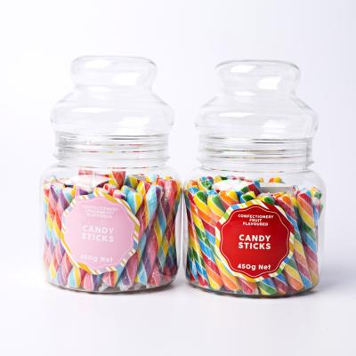 China Full Size Factory Custom Jar Packed Candy Sticks in Multicolor and Flavors for sale