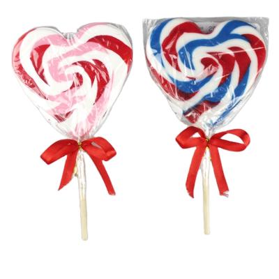 China Manufacturer Direct Sale Big Natural Swirl Valentine Lollipops In Hard Candies for sale