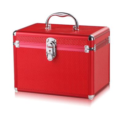 China New Design Beauty Hard Red Cosmetic Gift Vanity Portable Hard Shell Case for sale