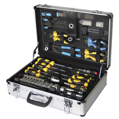 China Brushed Aluminum Case Heavy Duty Portable Mechanical Aluminum Tool Kit for sale