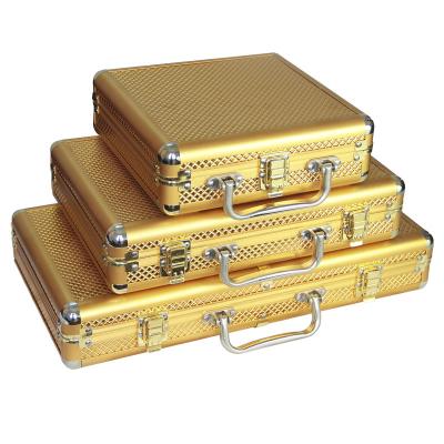 China Beautiful Gold Aluminum Briefcase Multi Luxury Aluminum Poker Chips for sale