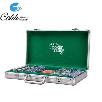 China Factory Portable Custom Casino Premium 300pcs Poker Chips Set In Aluminum Case for sale