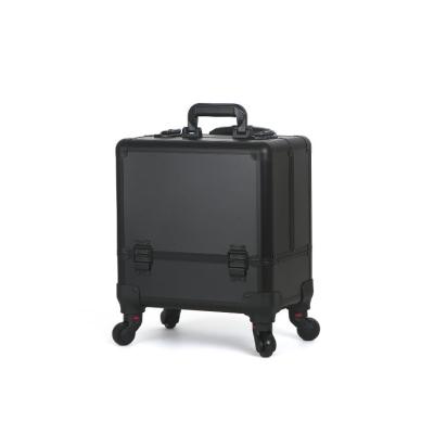 China Elegant Professional Beauty Hard Make Up Aluminum Jewelry Trolley Case for sale