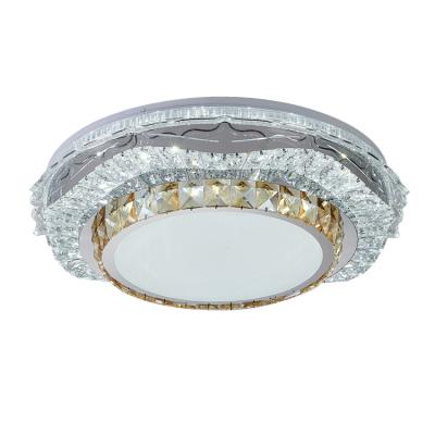 China Luxury Modern Three Colors Suspended Lead Crystal Ceiling Lamp With Remote Control for sale