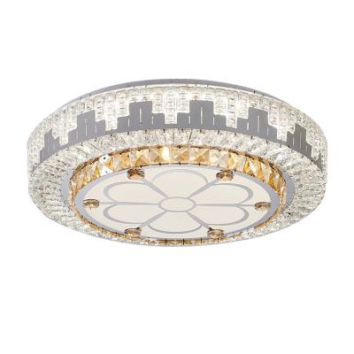 China Modern Suspended Ceiling Light Crystal Chandelier Crown Shape LED Ceiling Light Fixture for sale