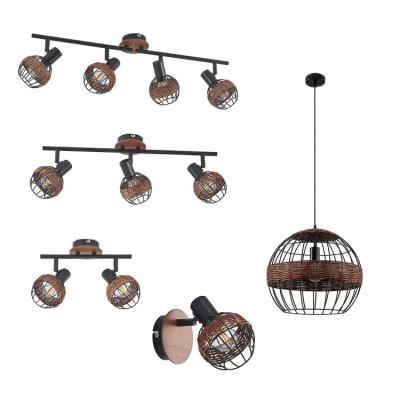 China Modern Decorative Indoor Lighting Made In China Rattan And Simple Iron Pendant Lamp for sale