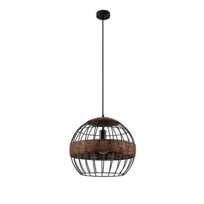 China Modern Decorative Indoor Lighting Made in China Rattan and Iron Chicken Room Indoor Pendant Lamp for sale