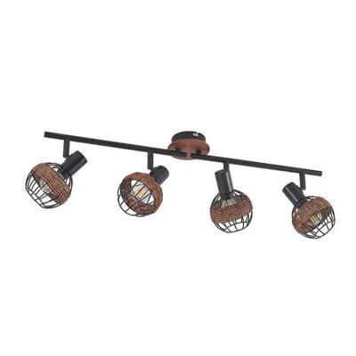 China Modern Decorative Indoor Lighting Made in China Rattan and Simple Iron Wall Lamp for sale